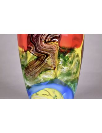 Vase - Murano - Vase balustre en verre polychrome émaillé aux couleurs prima