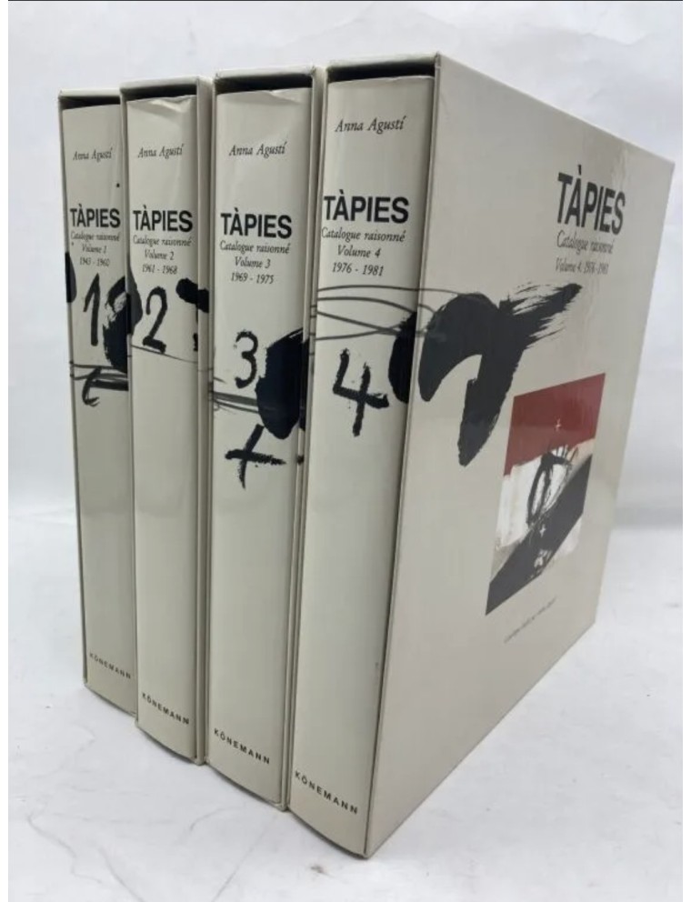 Livre TÀPIES par Anna AGUSTI - Catalogue raisonné en 4 volumes. Edition Könemann, Cologne 1999.