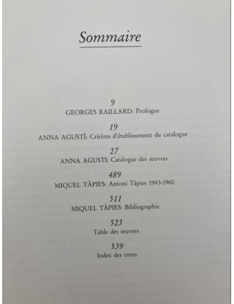 Livre TÀPIES par Anna AGUSTI - Catalogue raisonné en 4 volumes. Edition Könemann, Cologne 1999.