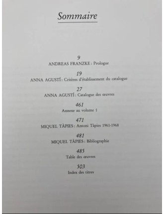 Livre TÀPIES par Anna AGUSTI - Catalogue raisonné en 4 volumes. Edition Könemann, Cologne 1999.