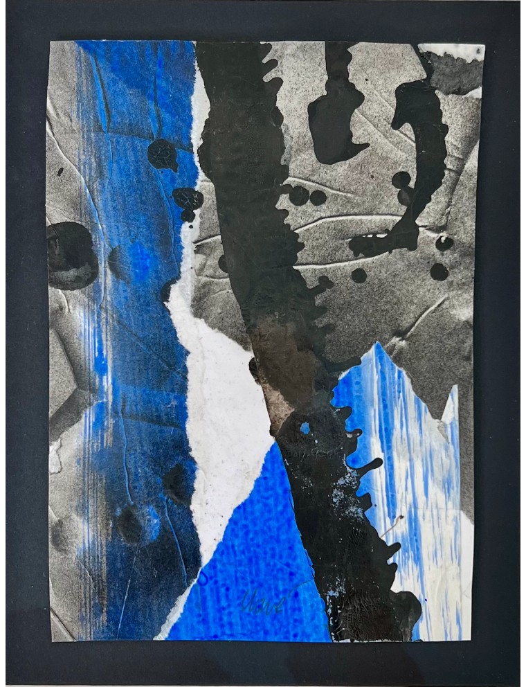 Composition en bleu Technique mixte de Antoni Clave Composition en bleu Technique mixte de Antoni Clave