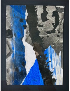 Composition en bleu Technique mixte de Antoni Clave