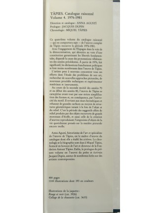 Livre TÀPIES par Anna AGUSTI - Catalogue raisonné en 4 volumes. Edition Könemann, Cologne 1999.