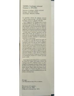 Livre TÀPIES par Anna AGUSTI - Catalogue raisonné en 4 volumes. Edition Könemann, Cologne 1999.