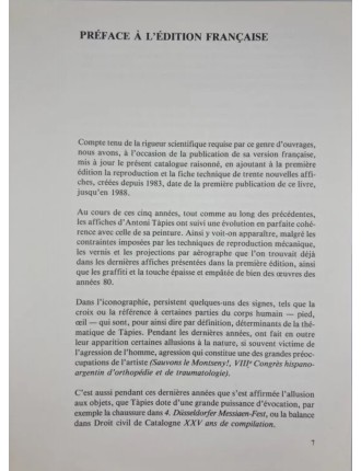 Livre Antoni TÀPIES par Rosa Maria MALLET : Affiches. Paris, Cercle d'Art, 1988.