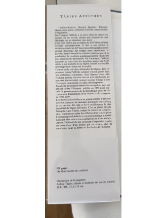 Livre Antoni TÀPIES par Rosa Maria MALLET : Affiches. Paris, Cercle d'Art, 1988.