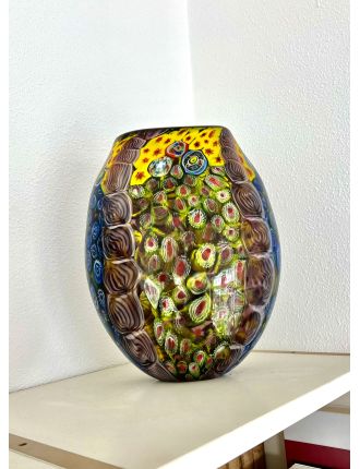 Vase - Murano - Vase ovoïde en verre à décor en polychromie de murines. H :