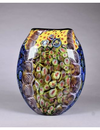 Vase - Murano - Vase ovoïde en verre à décor en polychromie de murines. H :