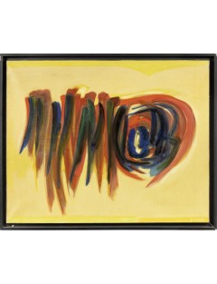 "Sur fond jaune". 1966. Huile sur toile signée de James Pichette