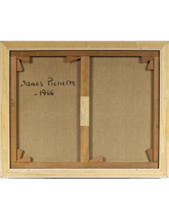 "Sur fond jaune". 1966. Huile sur toile signée de James Pichette