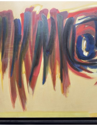 "Sur fond jaune". 1966. Huile sur toile signée de James Pichette