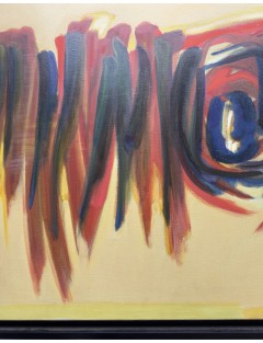 "Sur fond jaune". 1966. Huile sur toile signée de James Pichette