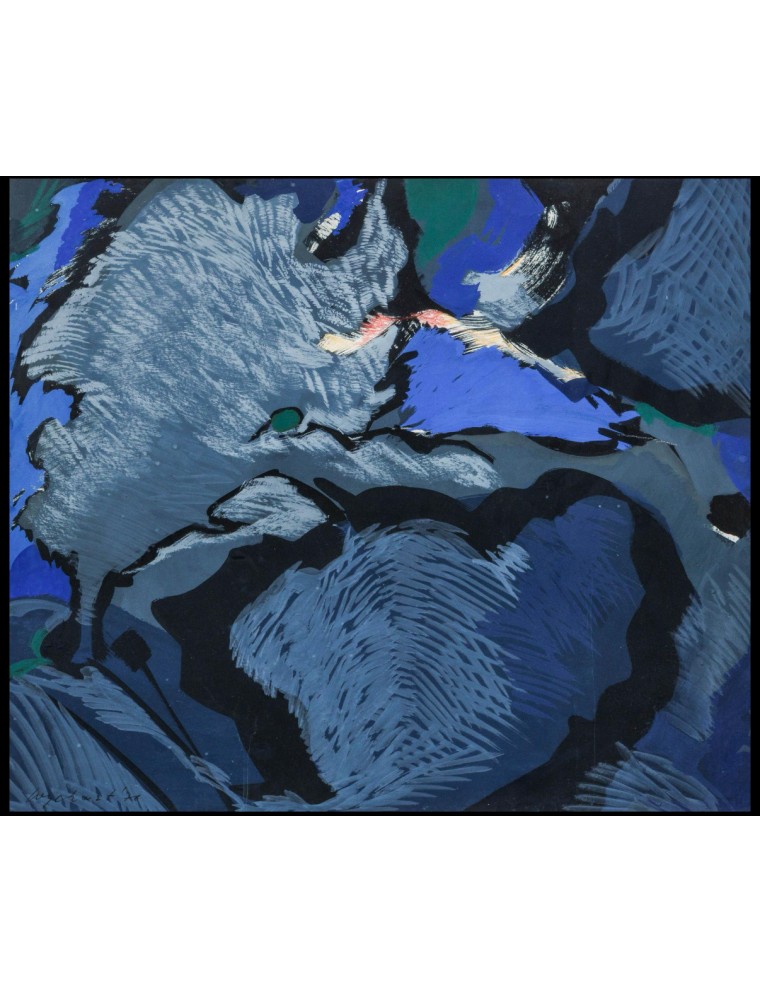 Gouache sur papier de Maurice Wyckaert