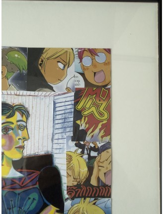 Portrait de Dora Maar. Collages. Signée au dos.