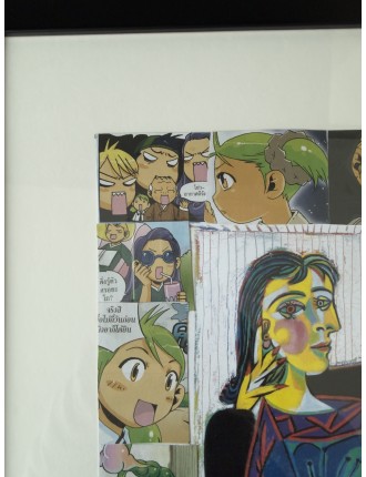 Portrait de Dora Maar. Collages. Signée au dos.