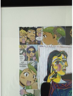 Portrait de Dora Maar. Collages. Signée au dos.