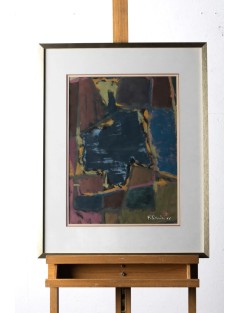 Composition abstraite. Gouache sur papier. Signée et datée en bas à droite 1966 de Francis Pellerin