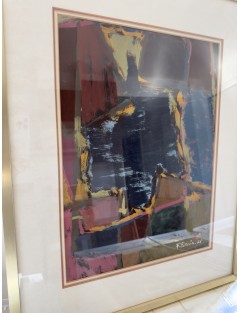 Composition abstraite. Gouache sur papier. Signée et datée en bas à droite 1966 de Francis Pellerin