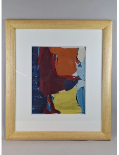Composition abstraite. Huile sur toile. 1964. Signée en bas à droite de Michel Carrade