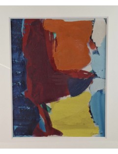 Composition abstraite. Huile sur toile. 1964. Signée en bas à droite de Michel Carrade