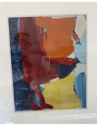 Composition abstraite. Huile sur toile. 1964. Signée en bas à droite de Michel Carrade