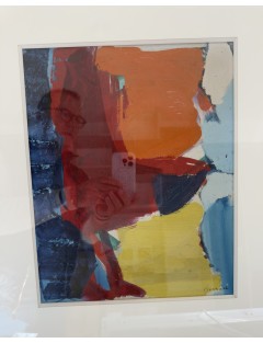 Composition abstraite. Huile sur toile. 1964. Signée en bas à droite de Michel Carrade