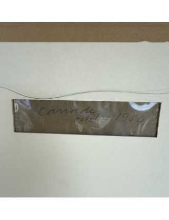 Composition abstraite. Huile sur toile. 1964. Signée en bas à droite de Michel Carrade
