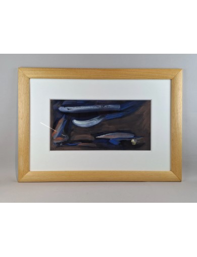 Composition abstraite. Gouache sur papier. Signée et datée 61 de James Pichette