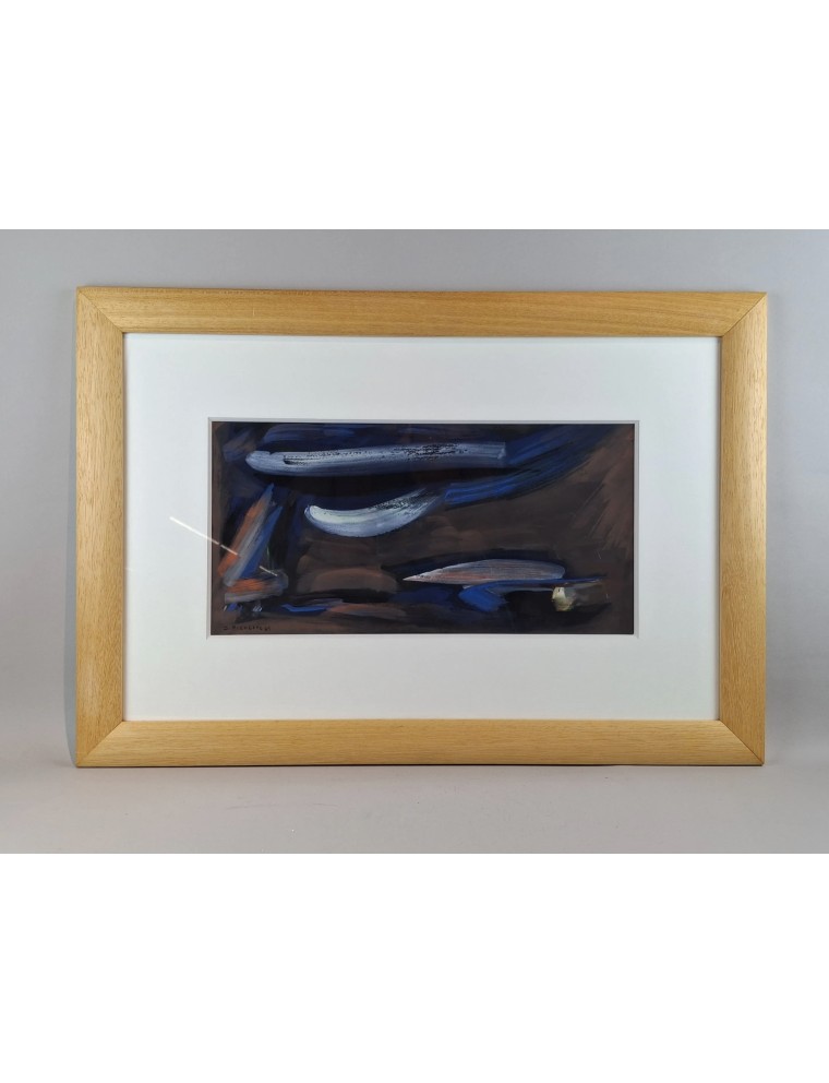 Composition abstraite. Gouache sur papier. Signée et datée 61 de James Pichette