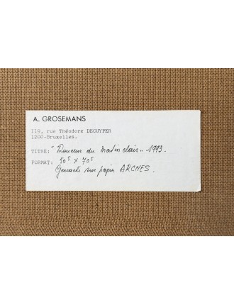 "Douceur du matin". Gouache sur papier. Signée et datée 1993 de Arthur Grosemans