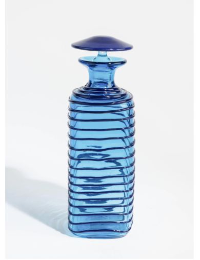Vase - Paolo Venini- Bouteille à "Fili" avec bouchon. Modèle de 1952. Production