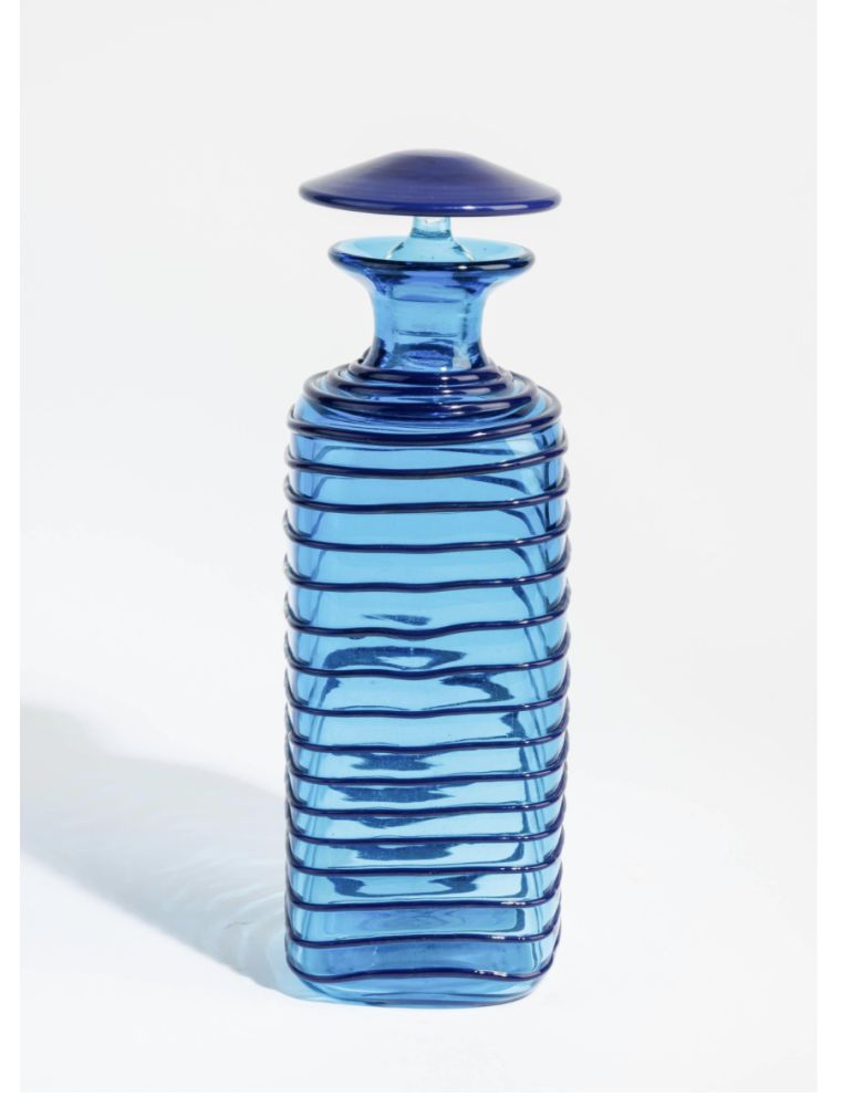 Vase - Paolo Venini- Bouteille à "Fili" avec bouchon. Modèle de 1952. Production