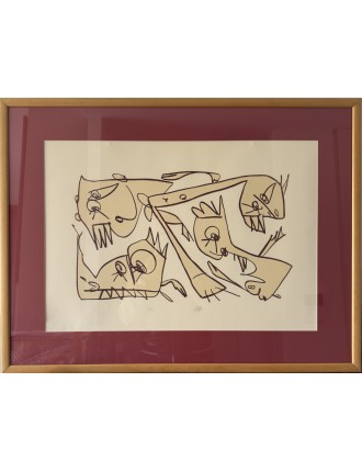 Lithographie Le printemps. 1996. Signée au crayon par l'artiste et numérotée 42/150 de Antonio Saura