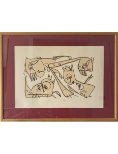Lithographie Le printemps. 1996. Signée au crayon par l'artiste et numérotée 42/150 de Antonio Saura