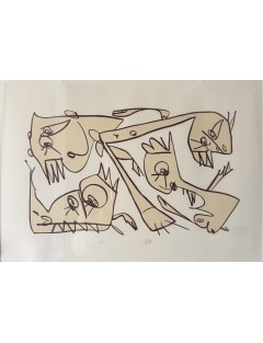 Lithographie Le printemps. 1996. Signée au crayon par l'artiste et numérotée 42/150 de Antonio Saura
