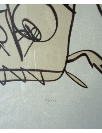 Lithographie Le printemps. 1996. Signée au crayon par l'artiste et numérotée 42/150 de Antonio Saura