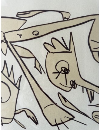 Lithographie Le printemps. 1996. Signée au crayon par l'artiste et numérotée 42/150 de Antonio Saura