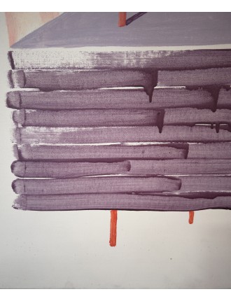La Table Mauve. 1979. Huile sur toile. Signée et datée en bas à droite de François Arnal