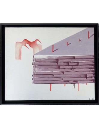 La Table Mauve. 1979. Huile sur toile. Signée et datée en bas à droite de François Arnal
