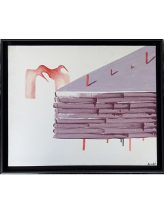 La Table Mauve. 1979. Huile sur toile. Signée et datée en bas à droite de François Arnal