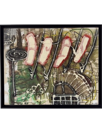 Le Jardin aux Fleurs Carnivores. Série des Rencontres. 1992. Huile sur toile. Signée et datée de François Arnal