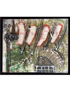 Le Jardin aux Fleurs Carnivores. Série des Rencontres. 1992. Huile sur toile. Signée et datée de François Arnal