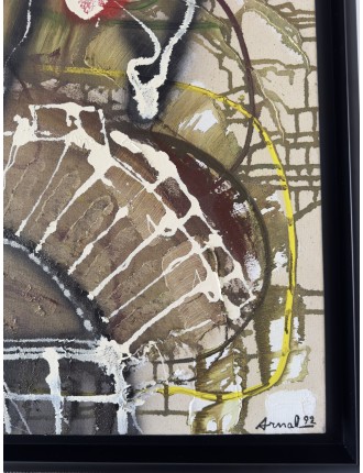 Le Jardin aux Fleurs Carnivores. Série des Rencontres. 1992. Huile sur toile. Signée et datée de François Arnal