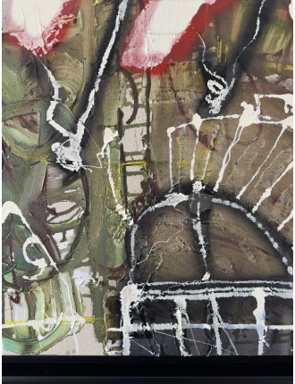 Le Jardin aux Fleurs Carnivores. Série des Rencontres. 1992. Huile sur toile. Signée et datée de François Arnal