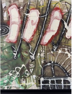Le Jardin aux Fleurs Carnivores. Série des Rencontres. 1992. Huile sur toile. Signée et datée de François Arnal