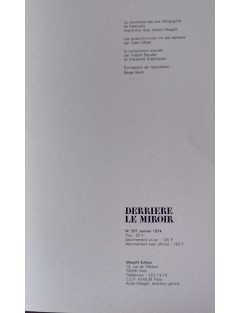 Derrière le Miroir n°207 - Cinq livre gravé. Paris, Maeght Éditeur, janv. 1974