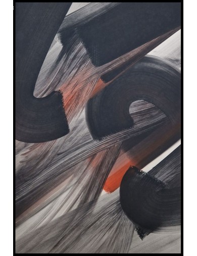 Composition en noir et rouge de Monique Orsini