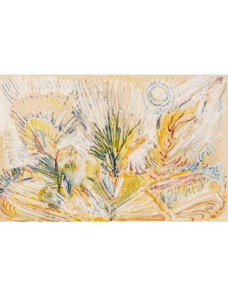 Paysage ensoleille. Gouache de Geer Van Velde