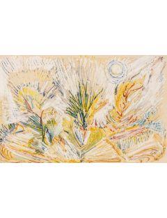 Paysage ensoleille. Gouache de Geer Van Velde