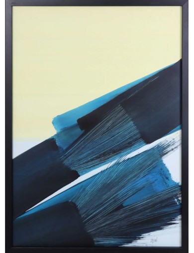 Composition sur fond jaune de Monique Orsini